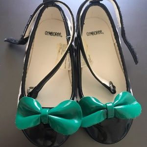 Gymboree Dalmatian Green Bow Flats Toddler Size 5
